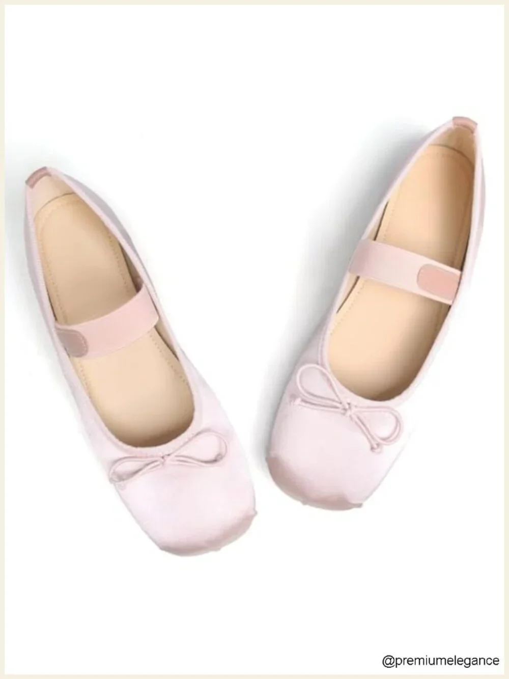 Square Toe Satin Mary Jane Ballet Flats Elastic Strap Ballerina Shoes